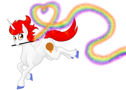 Size: 818x585 | Tagged: safe, derpibooru import, oc, oc:stroop, oc:stroopwafeltje, oc:waffles, pony, unicorn, convention, convention:ponyconholland, heart, holland, netherlands, ponyconholland, pride, rainbow, red hair, running, simple background, solo, transparent background, unshorn fetlocks, wand, white coat