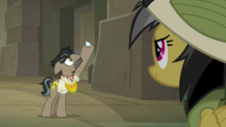 Size: 1920x1080 | Tagged: safe, derpibooru import, screencap, daring do, doctor caballeron, daring doubt, diamond, truth talisman