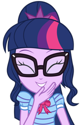 Size: 5823x8750 | Tagged: safe, artist:firesidearmy46231, derpibooru import, sci-twi, twilight sparkle, better together, equestria girls, my little shop of horrors, cute, female, giggling, glasses, missing accessory, simple background, solo, transparent background, twiabetes, vector