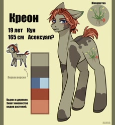 Size: 1080x1179 | Tagged: safe, artist:loni_ee_, derpibooru import, oc, oc only, earth pony, pony, cyrillic, earth pony oc, reference sheet, russian, solo, text