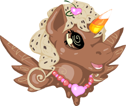 Size: 620x521 | Tagged: safe, artist:sharkledog, derpibooru import, alicorn, pony, g3, bust, jewelry, necklace, neopets, ponified, simple background, solo, transparent background, uni