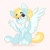 Size: 800x800 | Tagged: safe, artist:c_owokie, derpibooru import, oc, oc only, pegasus, pony, looking up, pegasus oc, simple background, sitting, smiling, solo, two toned wings, wings