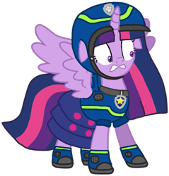 Size: 971x1014 | Tagged: safe, artist:徐詩珮, derpibooru import, twilight sparkle, twilight sparkle (alicorn), alicorn, pony, series:sprglitemplight diary, series:sprglitemplight life jacket days, series:springshadowdrops diary, series:springshadowdrops life jacket days, alternate universe, base used, chase (paw patrol), clothes, cute, paw patrol, simple background, spy chase (paw patrol), transparent background