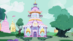 Size: 1280x720 | Tagged: safe, derpibooru import, screencap, friendship is magic, background, carousel boutique, no pony, ponyville, scenic ponyville