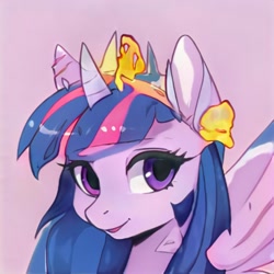 Size: 1024x1024 | Tagged: safe, artist:thisponydoesnotexist, derpibooru import, alicorn, pony, artificial intelligence, female, neural network, not twilight sparkle, solo