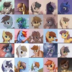 Size: 5120x5120 | Tagged: safe, artist:thisponydoesnotexist, derpibooru import, oc, pony, artificial intelligence, collage, male, neural network, stallion