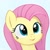 Size: 1024x1024 | Tagged: safe, artist:thisponydoesnotexist, derpibooru import, fluttershy, pegasus, pony, blue eyes, bust, cute, female, neural network, pink mane, simple background, smiling, yellow coat