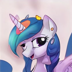 Size: 1024x1024 | Tagged: safe, artist:thisponydoesnotexist, derpibooru import, oc, derp, female, majestic as fuck, mare, neural network, not celestia, solo