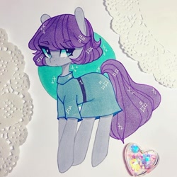 Size: 720x719 | Tagged: safe, artist:dollbunnie, derpibooru import, maud pie, earth pony, eyebrows, instagram, marker drawing, solo, traditional art