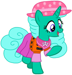 Size: 1031x1080 | Tagged: safe, artist:徐詩珮, derpibooru import, glitter drops, pony, unicorn, series:sprglitemplight diary, series:sprglitemplight life jacket days, series:springshadowdrops diary, series:springshadowdrops life jacket days, alternate universe, base used, clothes, cute, lifejacket, paw patrol, simple background, skye (paw patrol), transparent background