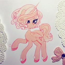 Size: 720x719 | Tagged: safe, artist:dollbunnie, derpibooru import, alicorn, pony, clothes, crossover, eyebrows, eyelashes, pink diamond (steven universe), ponified, shoes, solo, steven universe