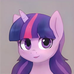 Size: 1024x1024 | Tagged: safe, artist:thisponydoesnotexist, derpibooru import, twilight sparkle, pony, unicorn, artificial intelligence, neural network, simple background, solo