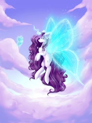 Size: 1024x1366 | Tagged: safe, artist:montystyle, derpibooru import, oc, oc only, oc:magical brownie, butterfly, butterfly wings, cloud, sky, solo, wings