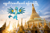 Size: 668x446 | Tagged: safe, derpibooru import, gallus, griffon, beautiful, buddhism, buddhist, burmese, cute, gallabetes, griffons in real life, irl, majestic, myanmar, pagoda, photo, shwedagon pagoda, sunrise, temple, yangon