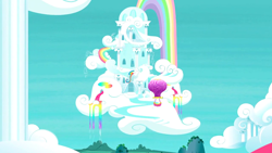 Size: 1280x720 | Tagged: safe, derpibooru import, screencap, the cart before the ponies, background, no pony, ponyville, rainbow dash's house, scenic ponyville