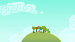 Size: 1280x720 | Tagged: safe, derpibooru import, screencap, 28 pranks later, apple, apple tree, background, no pony, ponyville, scenic ponyville, tree