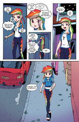 Size: 1988x3056 | Tagged: safe, derpibooru import, editor:michaelsety, idw, rainbow dash, equestria girls, spoiler:comicequestriagirlsmarchradness, converse, human coloration, page, phone, shoes