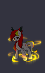 Size: 600x960 | Tagged: safe, artist:jerryenderby, derpibooru import, oc, oc only, oc:kina hua, dragon, hybrid, longma, pony, angry, antlers, aura, china, eastern dragon, nation ponies, ponified, solo