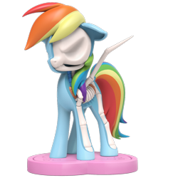 Size: 1000x1000 | Tagged: safe, derpibooru import, part of a set, rainbow dash, pegasus, pony, 3d render, bone, dissectibles, freeny's hidden dissectibles, merchandise, simple background, skeleton, solo, transparent background