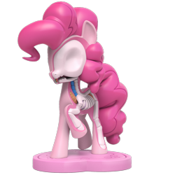 Size: 1000x1000 | Tagged: safe, derpibooru import, part of a set, pinkie pie, earth pony, pony, 3d render, bone, dissectibles, freeny's hidden dissectibles, merchandise, raised hoof, simple background, skeleton, solo, transparent background