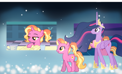 Size: 4794x2930 | Tagged: safe, artist:pumpkinpieforlife, derpibooru import, luster dawn, princess twilight 2.0, twilight sparkle, twilight sparkle (alicorn), alicorn, pony, the last problem, absurd resolution, book, princess celestia's special princess making dimension