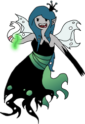 Size: 1563x2272 | Tagged: safe, artist:dragon-flash, derpibooru import, queen chrysalis, human, adventure time, fangs, female, humanized, simple background, solo, style emulation, transparent background, wings