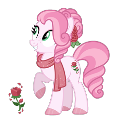 Size: 1983x1920 | Tagged: safe, artist:strawberry-spritz, derpibooru import, desert rose, pony, g3, clothes, g3 to g4, generation leap, scarf, simple background, solo, transparent background