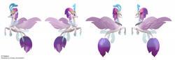 Size: 2517x875 | Tagged: safe, artist:andrew hickinbottom, artist:andyh_3d, derpibooru import, part of a set, queen novo, my little pony: the movie, 3d, 3ds max, multiple angles, official, simple background, solo, white background