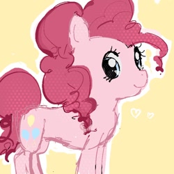 Size: 680x680 | Tagged: safe, artist:hibarikenn2, derpibooru import, pinkie pie, earth pony, pony, cute, digital art, doodle, japanese, smiling, solo