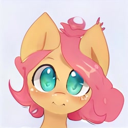Size: 1024x1024 | Tagged: safe, artist:thisponydoesnotexist, derpibooru import, oc, pony, bust, cute, female, mare, neural network, not fluttershy, short hair, simple background, solo
