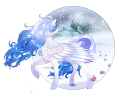 Size: 2932x2268 | Tagged: safe, artist:naezithania, derpibooru import, oc, oc only, oc:windy weather, pegasus, pony, female, mare, simple background, snow, solo, transparent background