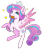 Size: 1024x1196 | Tagged: safe, artist:lailyren, derpibooru import, princess flurry heart, alicorn, pony, colored wings, crown, cute, female, flurrybetes, food, fritter, heart, jewelry, mare, multicolored wings, nom, older, older flurry heart, regalia, signature, simple background, smiling, solo, spread wings, transparent background, wings