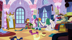 Size: 1280x720 | Tagged: safe, derpibooru import, screencap, sisterhooves social, background, carousel boutique, liminal space, no pony, rarity's bedroom, scenic ponyville