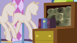 Size: 1280x720 | Tagged: safe, derpibooru import, screencap, sisterhooves social, background, carousel boutique, liminal space, mannequin, mannequin pony, rarity's bedroom, scenic ponyville