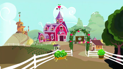 Size: 1280x720 | Tagged: safe, derpibooru import, screencap, sisterhooves social, background, no pony, scenic ponyville, sweet apple acres