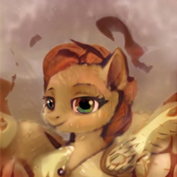 Size: 1024x1024 | Tagged: safe, artist:thisponydoesnotexist, derpibooru import, oc, pegasus, pony, central heterochromia, jewelry, necklace, neural network, solo