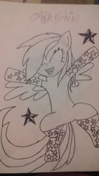 Size: 1836x3264 | Tagged: safe, artist:captain_lucky_day, derpibooru import, oc, oc:star shine, pegasus, clothes, requested art, socks, traditional art