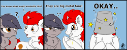 Size: 2400x950 | Tagged: safe, artist:sorajona, derpibooru import, oc, oc:stroop, oc:stroopwafeltje, oc:waffles, pony, unicorn, bucket, cheekfluff, chest fluff, circling stars, comic, comic strip, convention, convention art, convention:ponyconholland, cutie mark, dizzy, female, fluffy, funny, gray coat, hair, halfbody, happy, joke, male, mare, netherlands, panels, poker face, pun, red hair, smiling, stallion, stars, tail, unamused, white coat, windmill