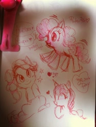 Size: 3000x4000 | Tagged: safe, artist:bunnyoxo, derpibooru import, pinkie pie, earth pony, pony, unicorn, doodles, pen drawing, traditional art