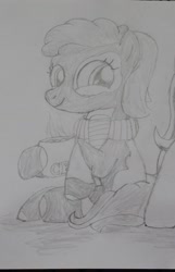 Size: 1511x2352 | Tagged: safe, artist:strategypony, derpibooru import, oc, oc only, earth pony, pony, clothes, cup, scarf, traditional art