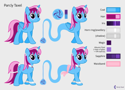 Size: 5600x4000 | Tagged: safe, artist:parclytaxel, derpibooru import, oc, oc only, oc:parcly taxel, alicorn, genie pony, pony, unicorn, .svg available, absurd resolution, ain't never had friends like us, albumin flask, alicorn oc, bottle, bracelet, collar, ear piercing, earring, female, genie, gray background, horn, horn ring, jewelry, looking at you, mare, piercing, reference sheet, ring, simple background, smiling, solo, tail wrap, trotcon, vector, waistband, wings, wristband