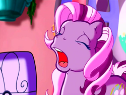 Size: 720x540 | Tagged: safe, derpibooru import, screencap, wysteria, earth pony, pony, g3, the princess promenade, angry, solo, window, yelling