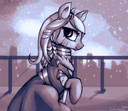 Size: 2304x2000 | Tagged: safe, artist:colochenni, derpibooru import, zecora, zebra, city, clothes, drawthread, dress, sky, stars