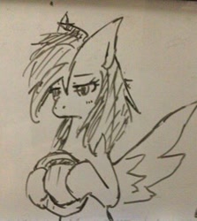 Size: 320x359 | Tagged: safe, artist:namanyanko, derpibooru import, daring do, pegasus, pony, pencil drawing, solo, traditional art