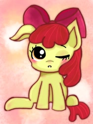 Size: 768x1024 | Tagged: safe, artist:oekakikumao, derpibooru import, apple bloom, adorabloom, blushing, cute, digital art, solo