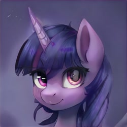 Size: 1024x1024 | Tagged: safe, artist:thisponydoesnotexist, derpibooru import, oc, pony, beautiful, bust, horn, look-alike, neural network, not twilight sparkle, portrait, solo