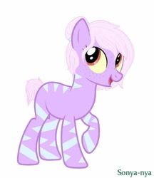 Size: 720x834 | Tagged: artist needed, safe, derpibooru import, oc, oc:candyswirl, earth pony, pony, female, mare, smiling, solo