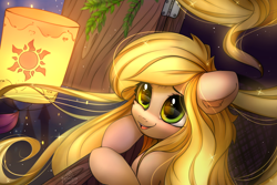 Size: 2400x1600 | Tagged: safe, artist:reterica, derpibooru import, earth pony, pony, long mane, ponified, rapunzel, tangled (disney)