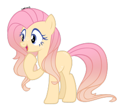 Size: 1574x1422 | Tagged: safe, artist:leaficun3, derpibooru import, fluttershy, pony, alternate design, earth pony fluttershy, race swap, simple background, solo, transparent background