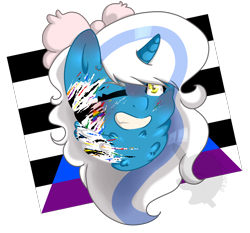 Size: 6000x5600 | Tagged: safe, artist:bladedeehunter, derpibooru import, oc, oc:fleurbelle, alicorn, adorabelle, alicorn oc, bow, chest fluff, cute, female, flag, golden eyes, hair bow, horn, mare, one eye closed, pride, pride flag, simple background, transparent background, wings